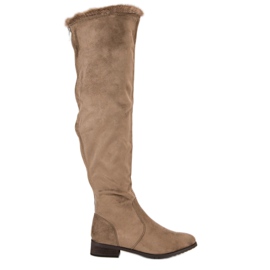 Cm Paris Botas acima do joelho com pele castanho