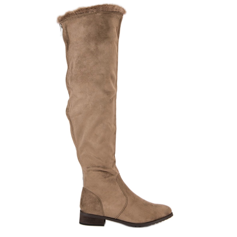 Cm Paris Botas acima do joelho com pele castanho