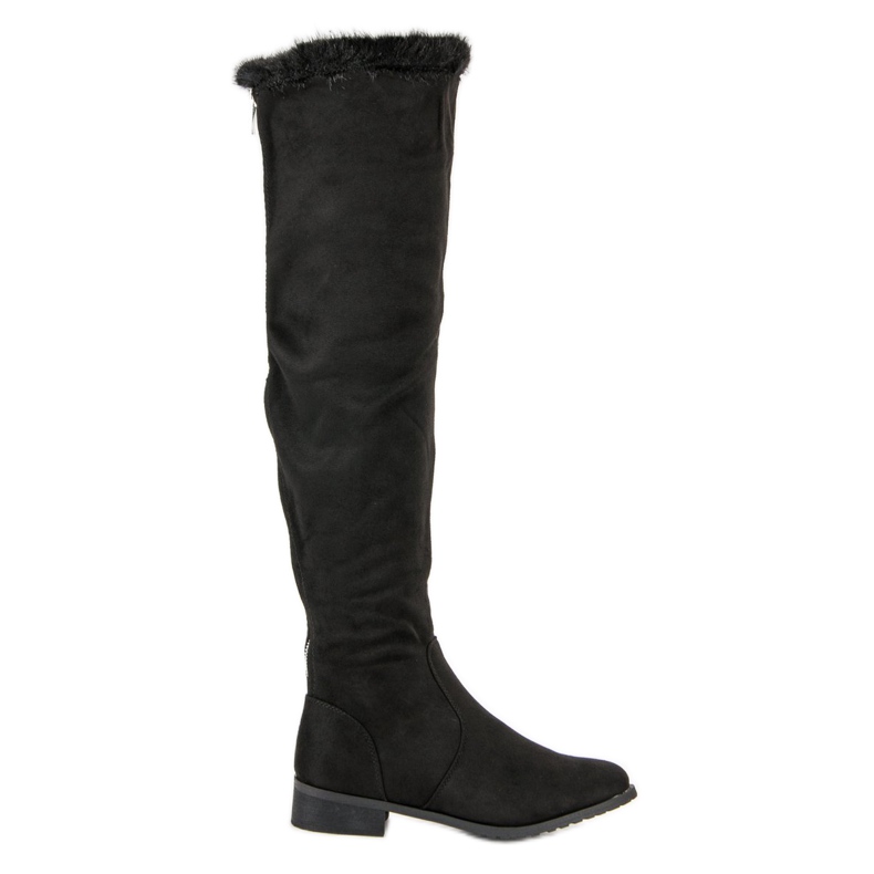 Cm Paris Botas acima do joelho com pele preto