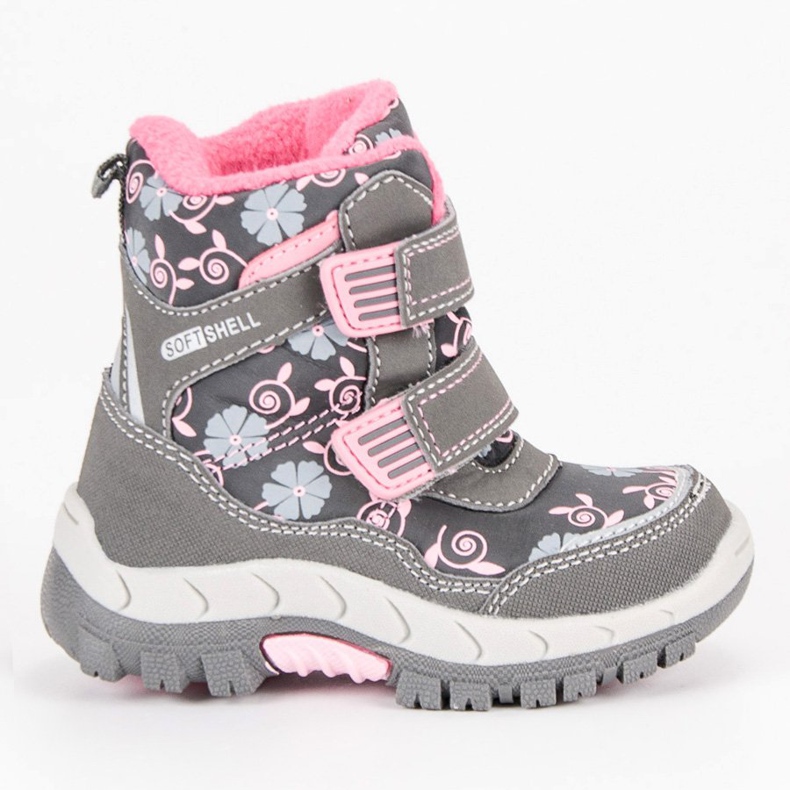 American Club Botas de inverno americano cinza rosa