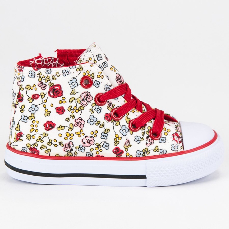 Sapatilhas altas com flores multicolorido Sapatilhas altas com flores multicolorido