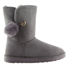 Gray emuses com pompom SP04P Gray cinza