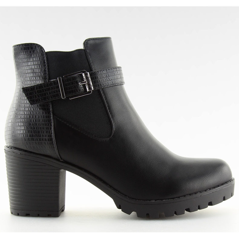 Botas pretas com salto largo preto 18001-6 preto