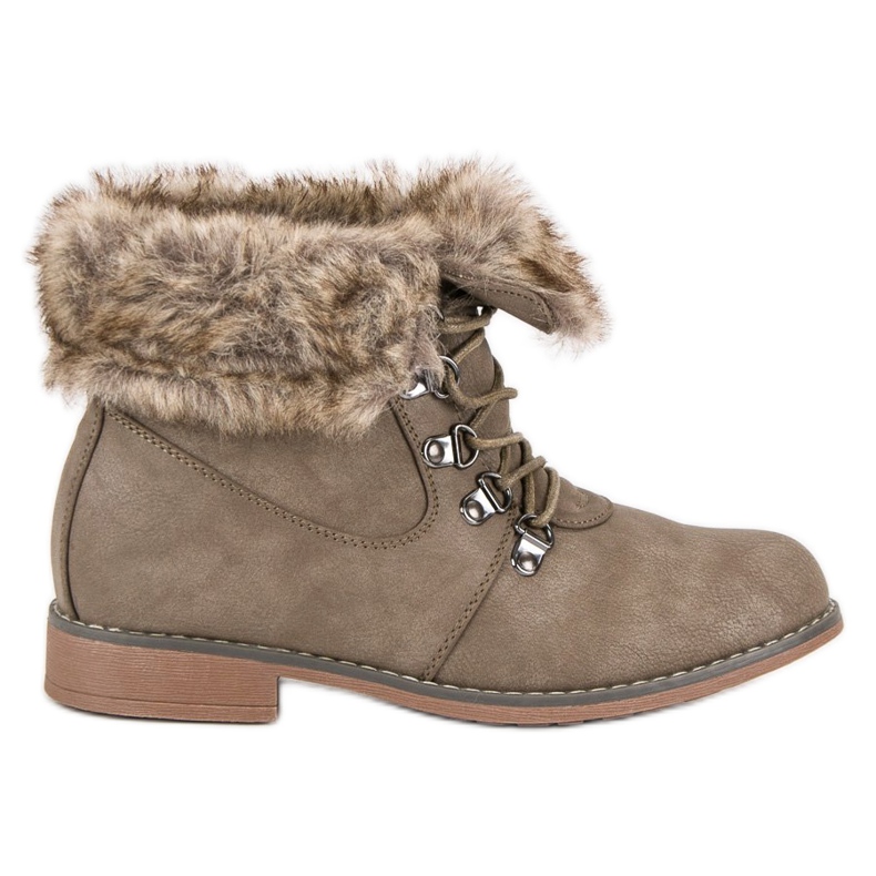 Queentina Botas com pele castanho