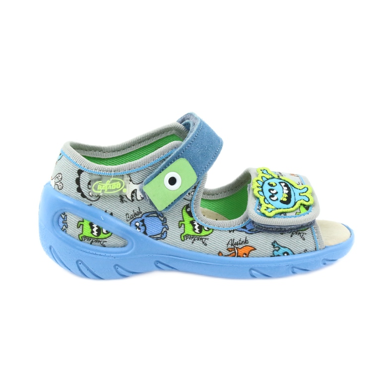 Sapatos infantis Befado pu 433P031 chinelos azul cinza Sapatos infantis Befado pu 433P031 chinelos azul cinza