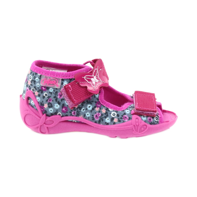 Sapatos infantis Befado, chinelos, sandálias 242p072 cinza multicolorido rosa