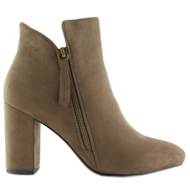 Botas de salto alto marrons 6900 Khaki marrom