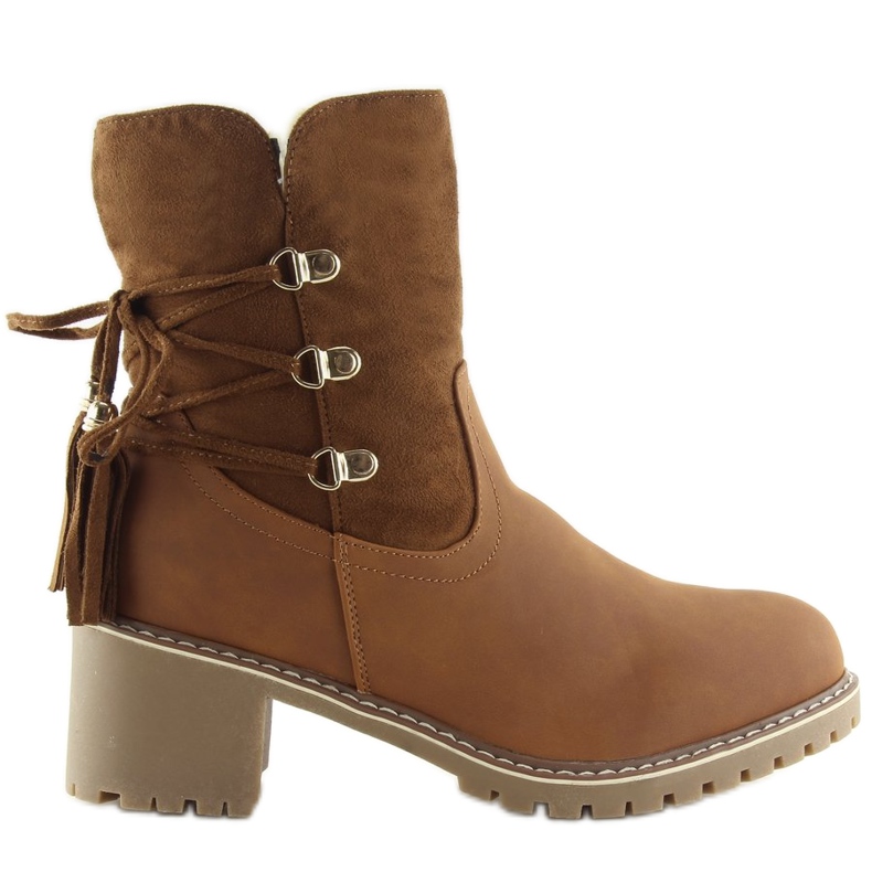Botas isoladas com camelo NC726 marrom cordeiro castanho