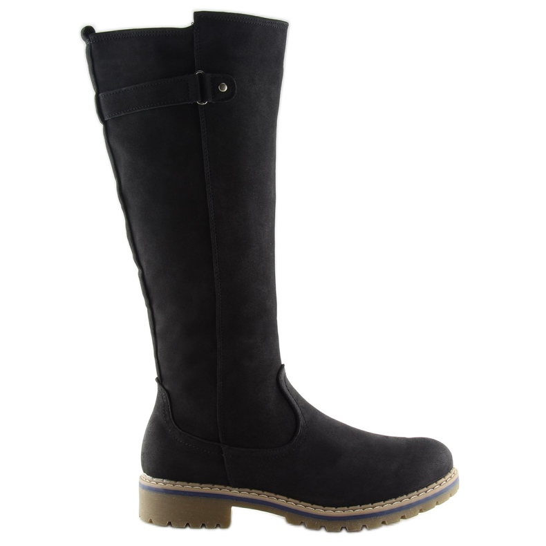 Botas pretas de madeira GD-WL-07 pretas preto