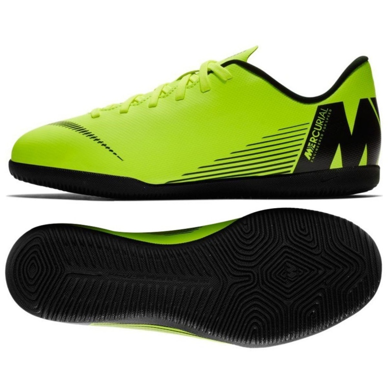 Sapatos de interior Nike Mercurial Vapor X 12 Club Ic Jr AH7354-701 verde verde