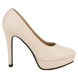 J. Star Sapatos de salto alto sexy na plataforma marrom