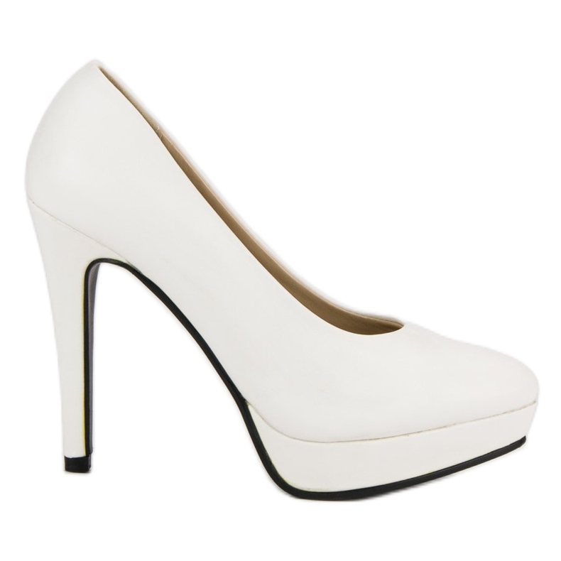 J. Star Sapatos de salto alto sexy na plataforma branco