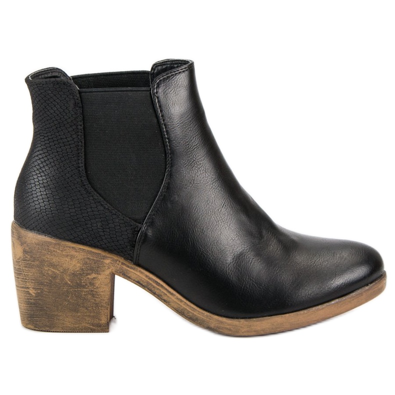 Botas pretas de salto alto preto