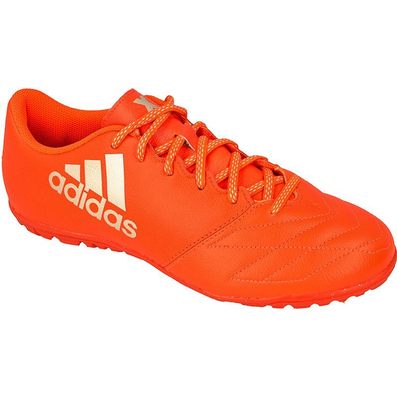 Chuteiras Adidas X 16.3 Tf M em couro vermelho