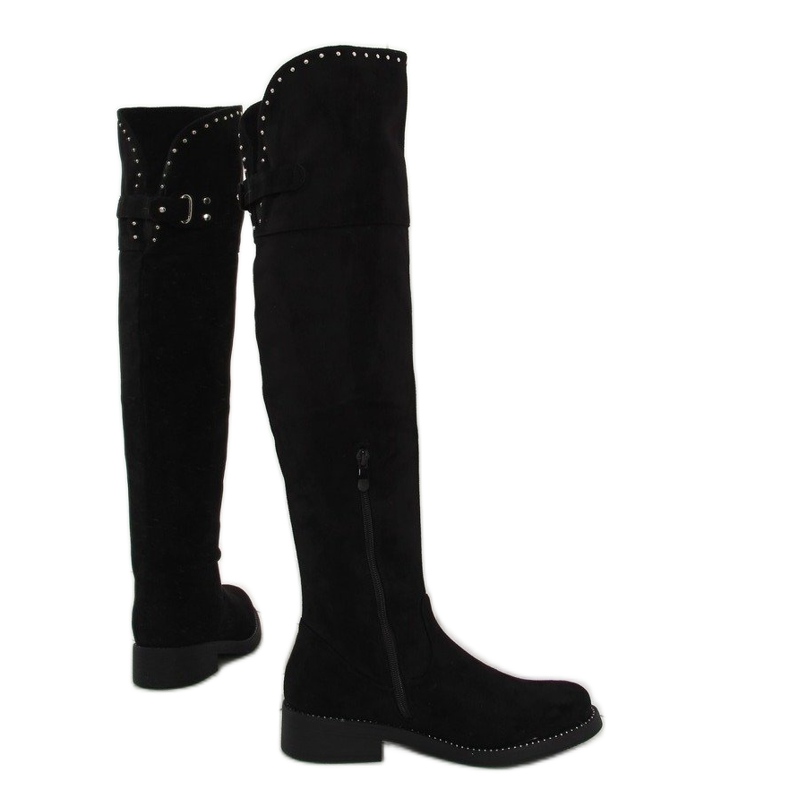 Botas de mosqueteiro pretas 7573-PG pretas preto