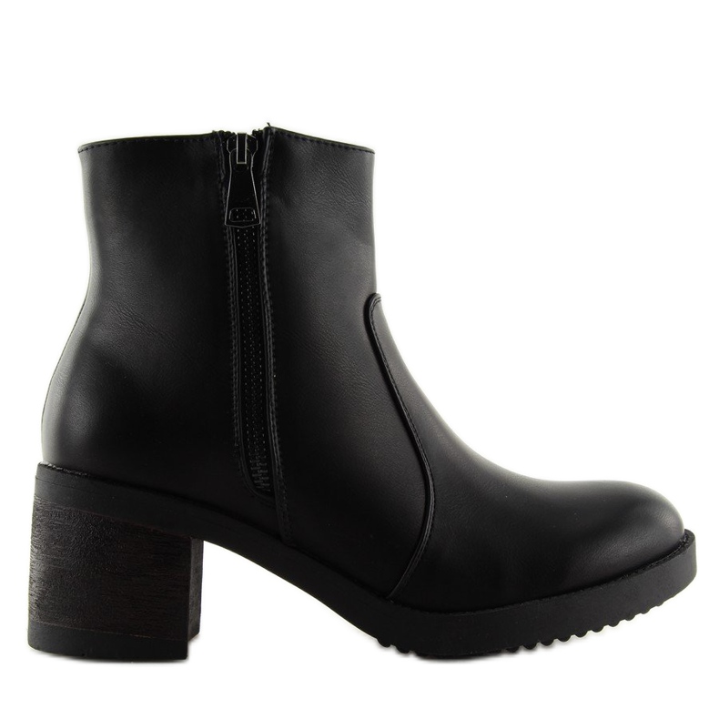 Botas pretas com salto largo VQ-24 Black preto