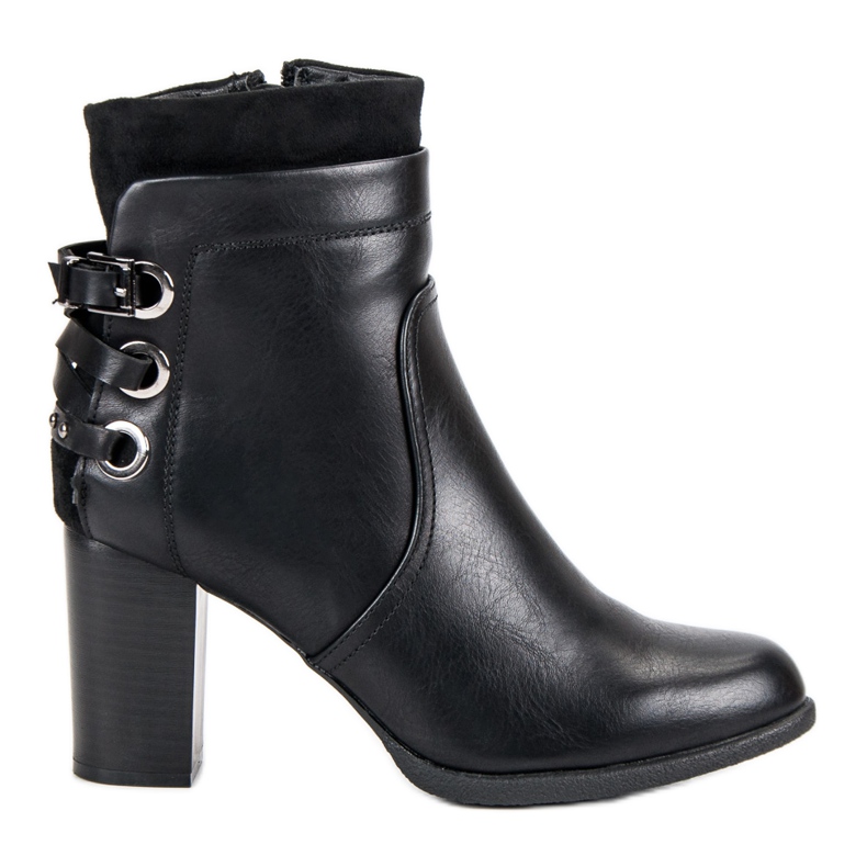 Super Mode Botas elegantes em uma postagem preto Super Mode Botas elegantes em uma postagem preto