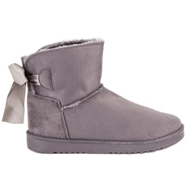 Botas de neve com cano alto cinza