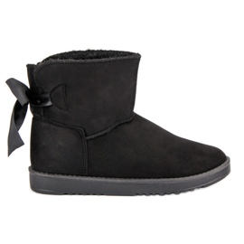 Botas de neve com haste enrolada preto
