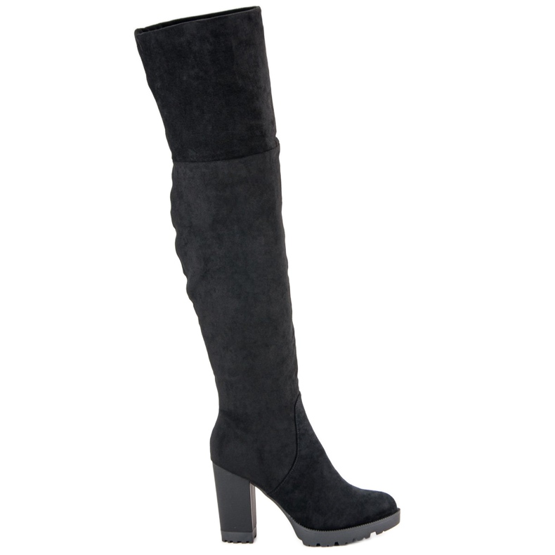 Super Mode Botas plataforma de camurça preto Super Mode Botas plataforma de camurça preto