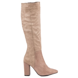 Super Mode Botas Elegantes De Camurça marrom