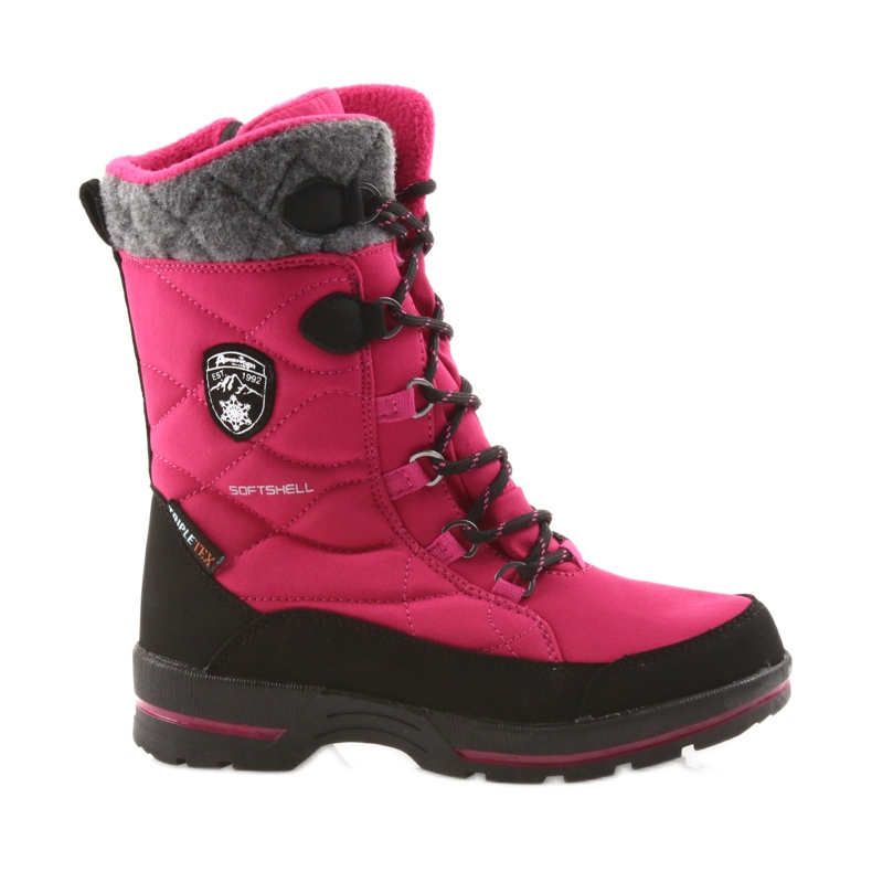 American Club Botas de neve com membrana rosa americana 801SB preto cinza
