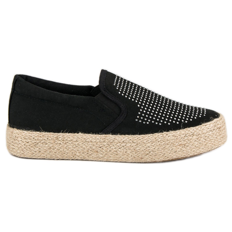 J. Star Slipons com cristais preto