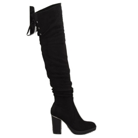 Botas pretas de salto alto 1137-GG pretas preto