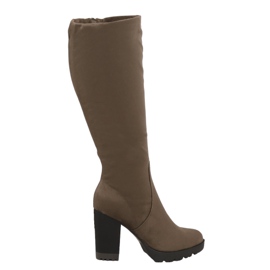Botas de salto alto cáqui 7290 Khaki