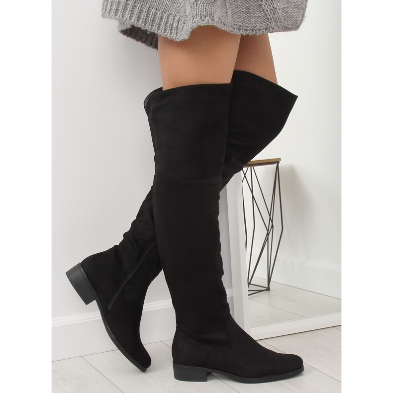 Botas de mosqueteiro pretas 7535-PG pretas preto
