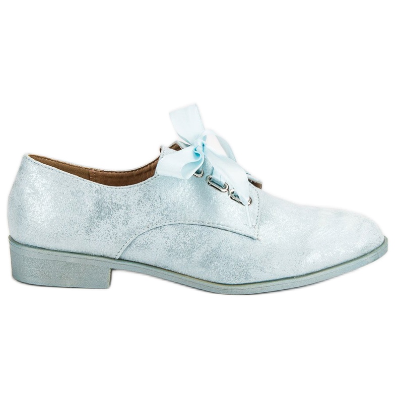 Juliet Brogues amarrados azul cinza