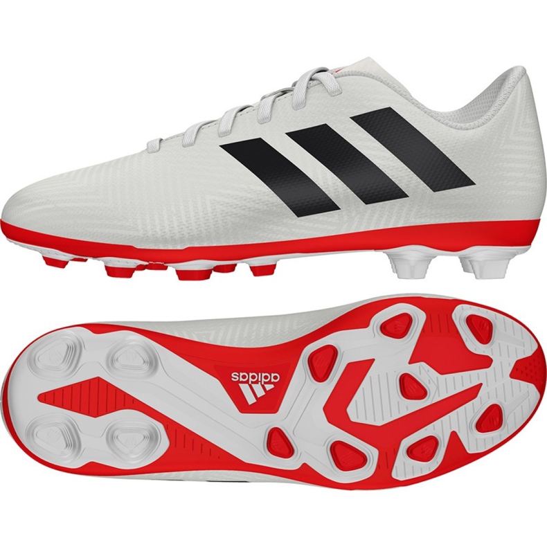 Chuteiras Adidas Nemeziz 18.4 FxG Jr CM8510 multicolorido branco Chuteiras Adidas Nemeziz 18.4 FxG Jr CM8510 multicolorido branco