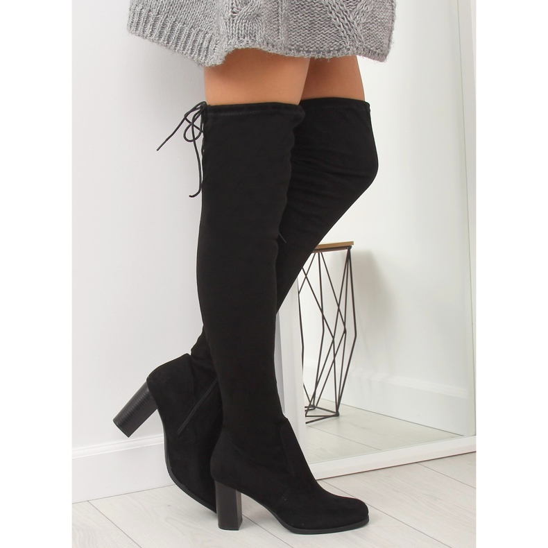 Botas pretas de salto alto PE207P pretas preto