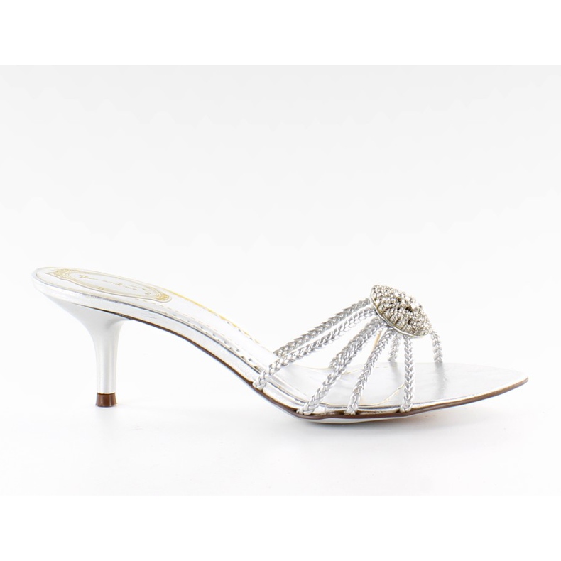 Chinelos elegantes 39225-1 prata cinza