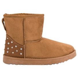 Camel Mukluki com jatos marrom