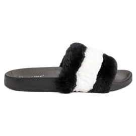 Seastar Chinelos com pele preto