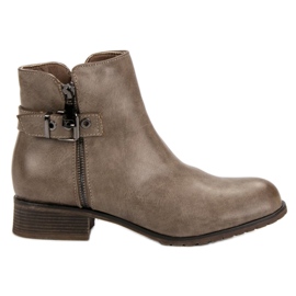 Super Mode Botas de salto plano marrom