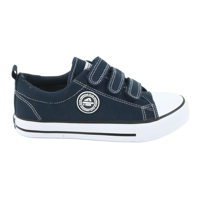American Club Tênis infantil americano com velcro LH33 / 20 branco azul marinho