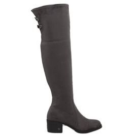 Botas de salto alto cinza BH131-HB Cinza