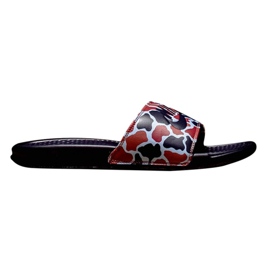 Nike Benassi Just Do It Print 631261-405 Slide preto multicolorido