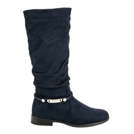 SDS Botas de cano alto até o joelho azul marinho azul-marinho