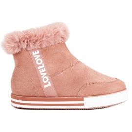 Ideal Shoes Tênis Alto Isolados rosa