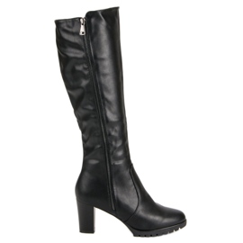 Super Me Botas pretas com zíper preto
