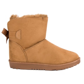 Botas de camelo para neve com arco marrom