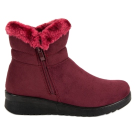 Botas de camurça quente vermelho