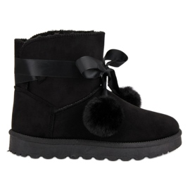 Mukluki preto com pompons Mukluki preto com pompons