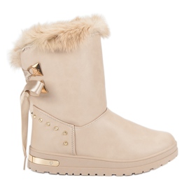 Super Me Moda botas de neve na moda marrom