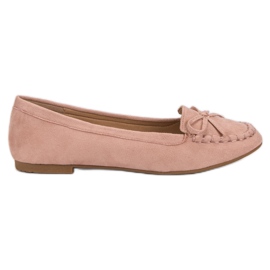 Small Swan Mocassins rosa com laço Small Swan Mocassins rosa com laço