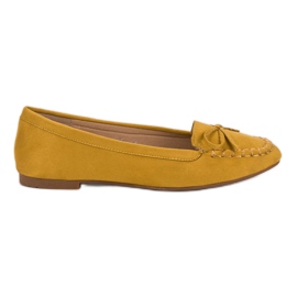Small Swan Mocassins amarelos com arco
