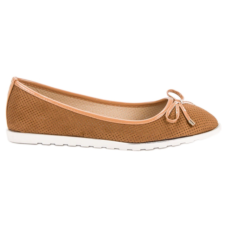 Small Swan Bailarinas de camelo castanho Small Swan Bailarinas de camelo castanho